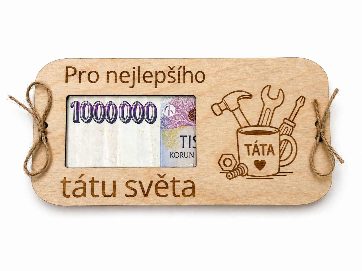 Dřevěná obálka na peníze – Pro nejlepšího tátu světa