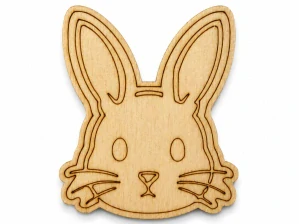 Dřevěná magnetka na lednici – králík, 5 × 6 cm