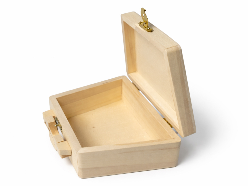 Dřevěný kufřík 15 × 5 × 11,5 cm – kreativní polotovar s gravírování