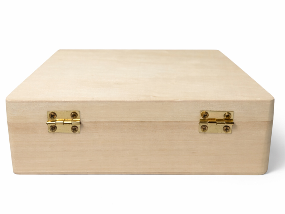 Dřevěný kufřík 15 × 5 × 11,5 cm – kreativní polotovar s gravírování