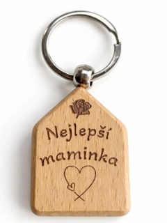 Dřevěná klíčenka s gravírováním – Nejlepší maminka