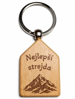 Dřevěná klíčenka s gravírováním – Nejlepší strejda