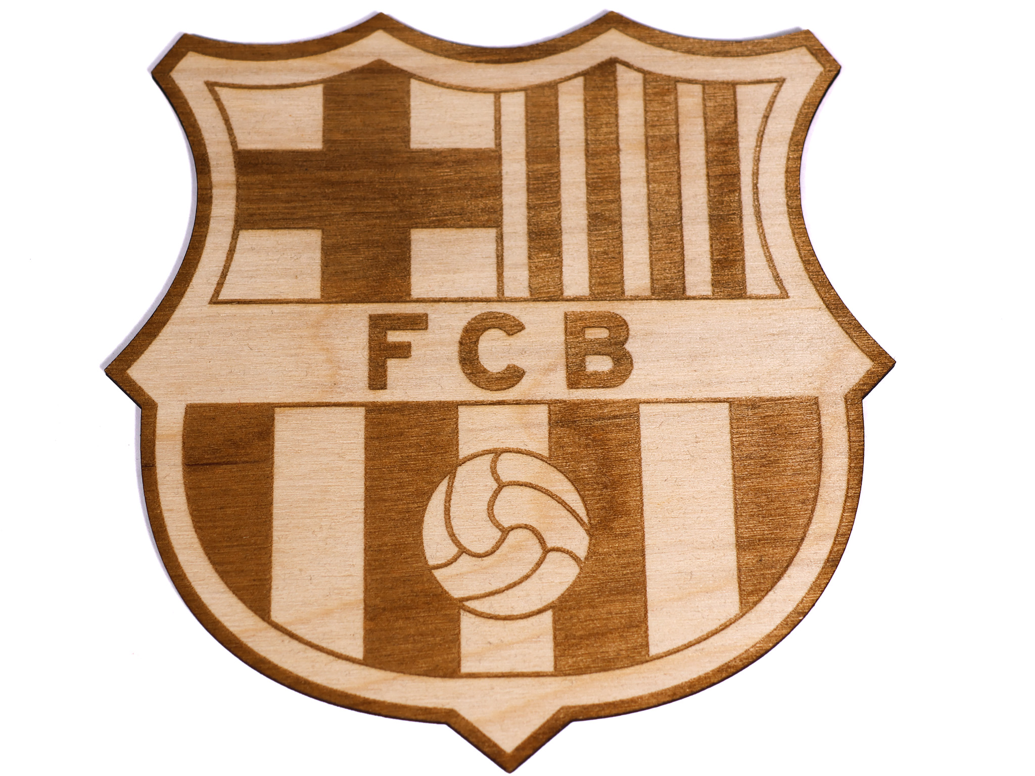 Dřevěné logo FC Barcelona