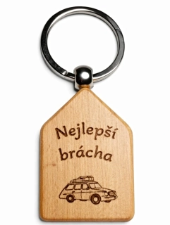 Dřevěná klíčenka s gravírováním – Nejlepší brácha
